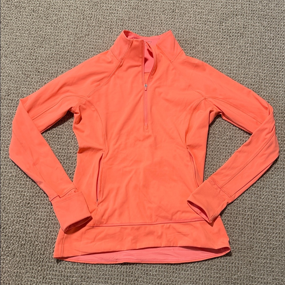 Athleta Coral Quarter-Zip Top